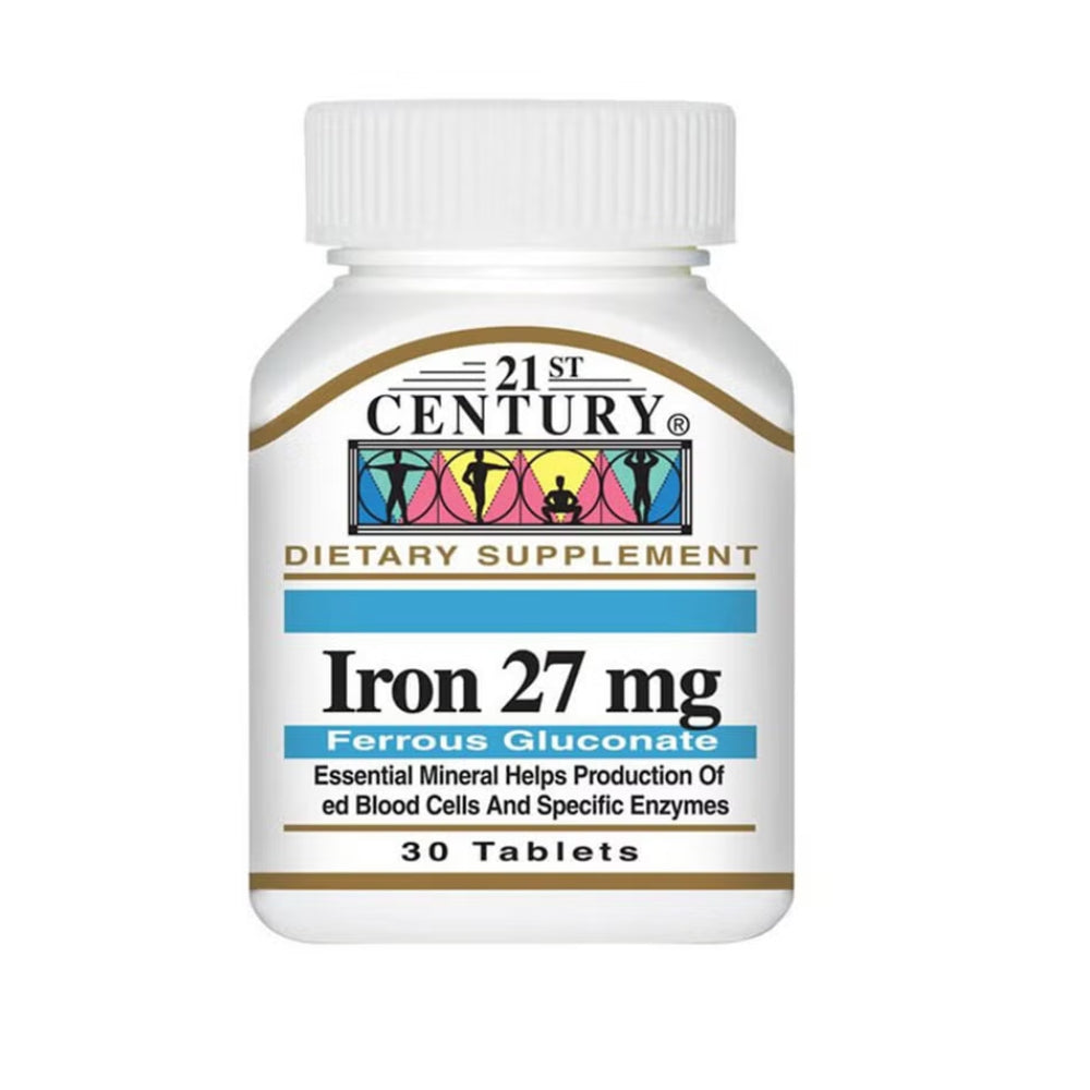 21st Century 27mg Iron Tablets For Healthy Blood Count, Pack of 30's