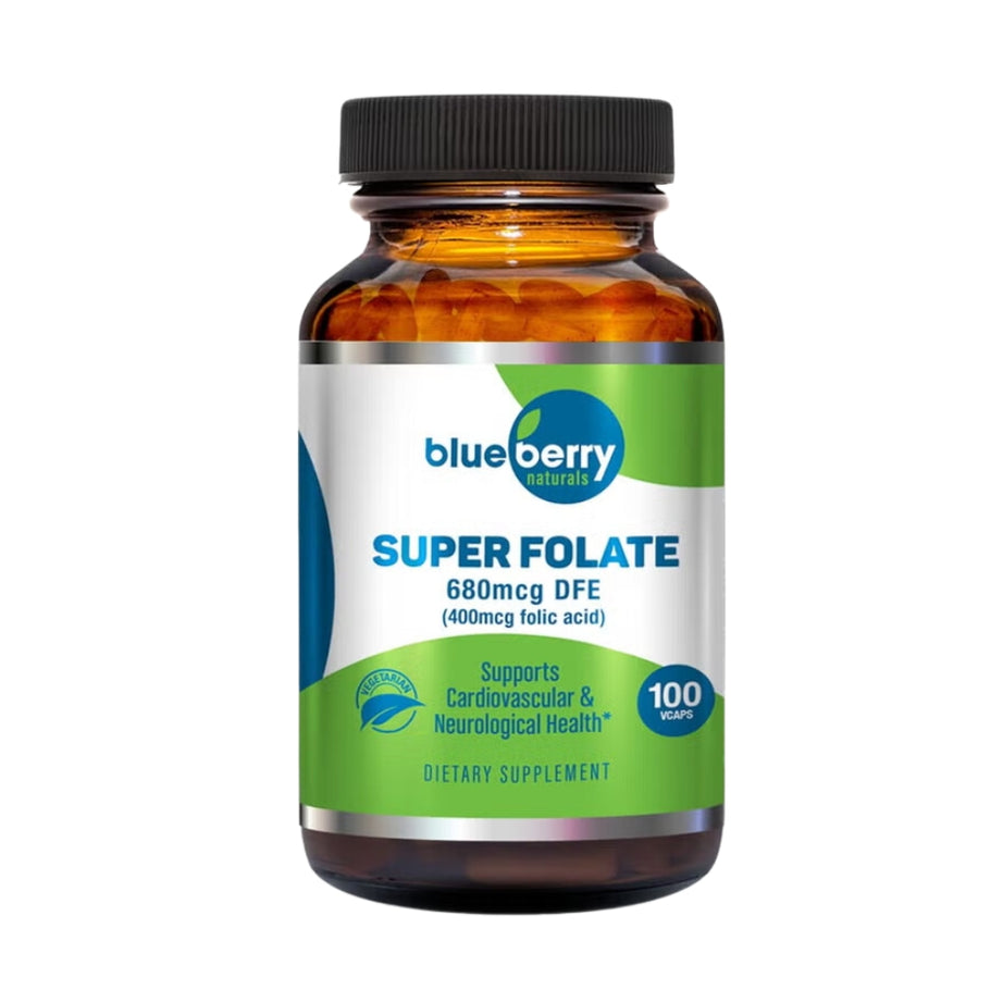 Blueberry Naturals Super Folate 400 mcg Vegetarian Capsules 100's