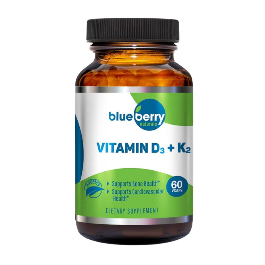 Blueberry Naturals Vitamin D3 & K2 Supplement Capsules, Pack of 60's