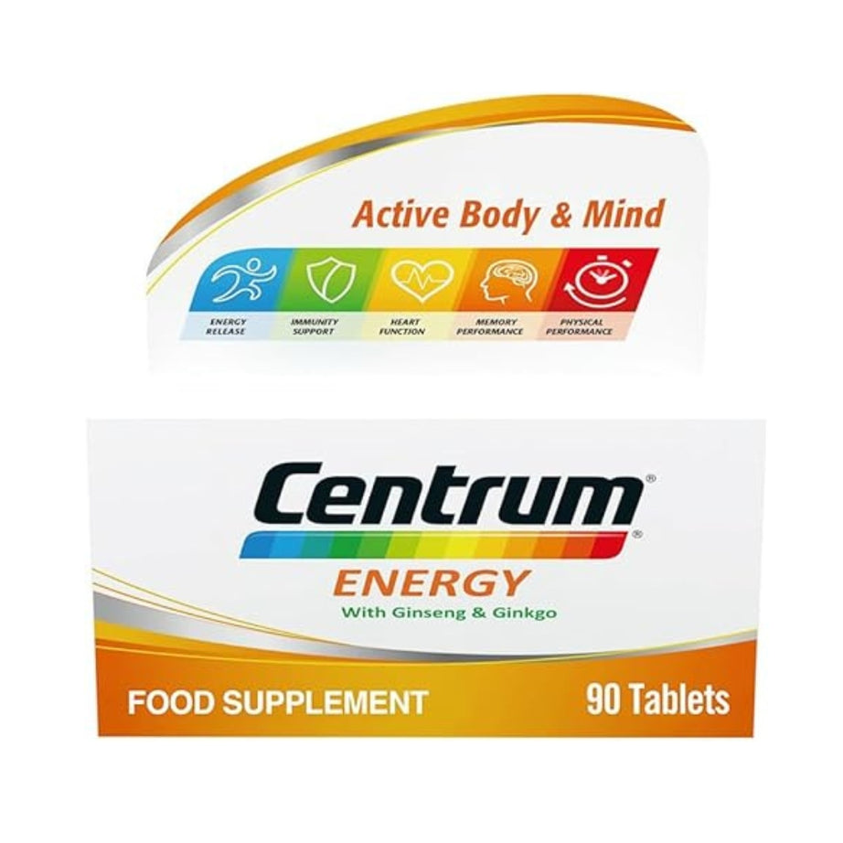 Centrum Energy, 90 Tablets, Multivitamin with Ginseng and Gingko Biloba