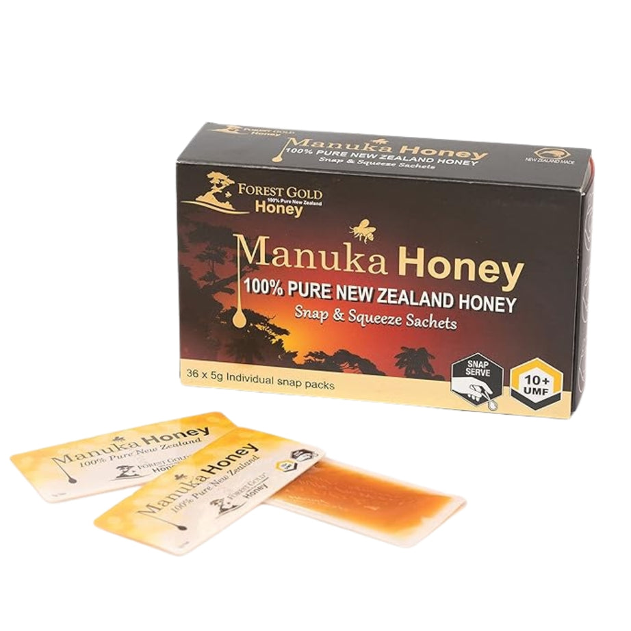 Forest Gold Manuka UMF 10+ Certified Honey Snap packs (36 X 5gms)