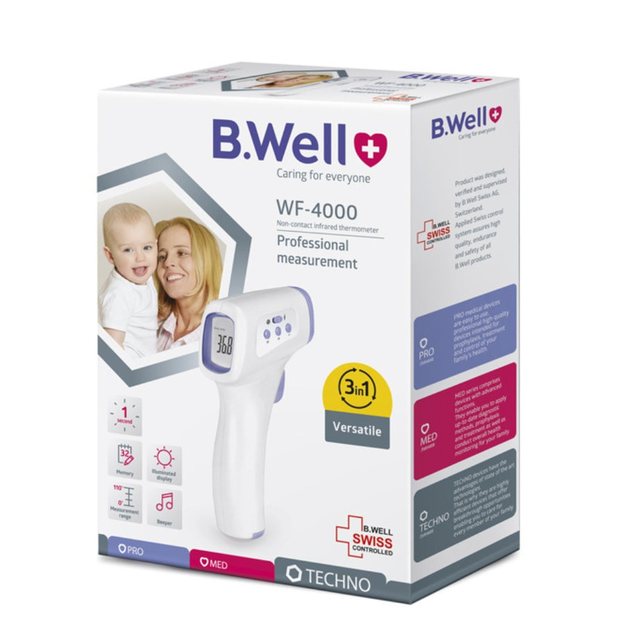 B.Well WF-4000 Non-Contact Electronic Medical Infrared Thermometer for Body, Object & Ambient Temprature Mesurement 3in1