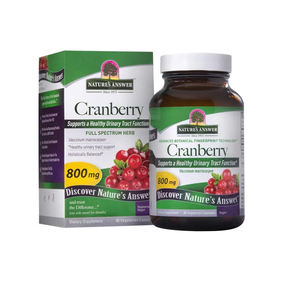 Nature's Answer Cranberry 800mg Vegan Capsules For Urinary Tract Health, Pack of 90's