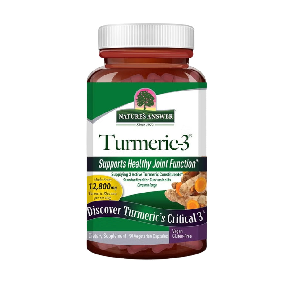 Nature's Answer Turmeric 3 12,800 mg Herbal Equivalent Vegan Capsules For Bone & Joint Health, Pack of 90's